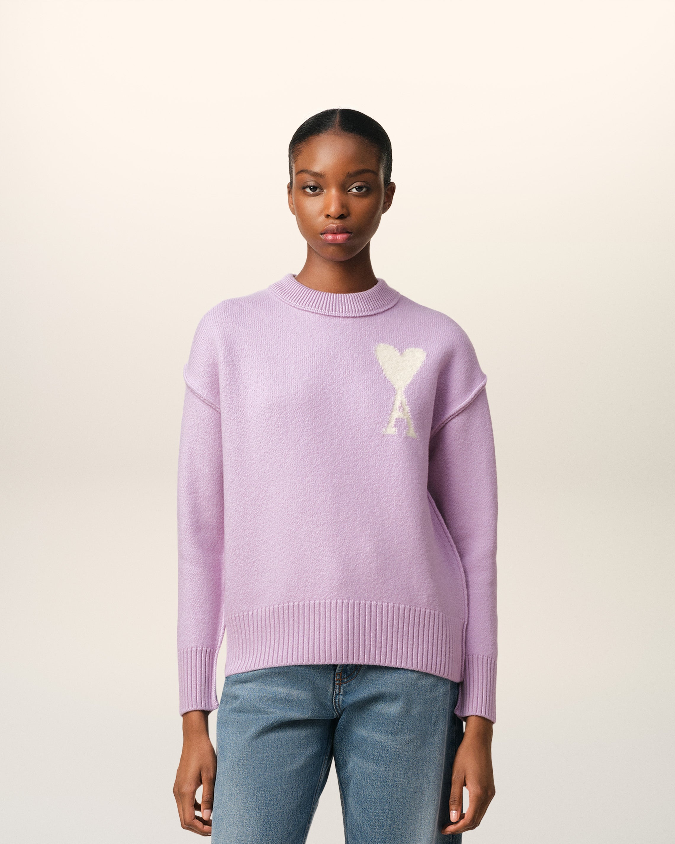 PURPLE WOOL AMI DE COEUR SWEATER - 2