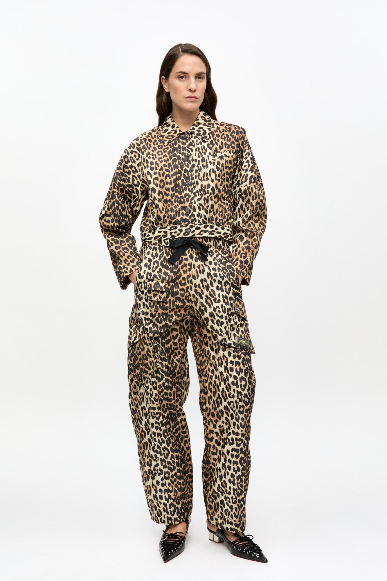 LEOPARD DUCHESSE NYLON CROPPED JACKET - 3