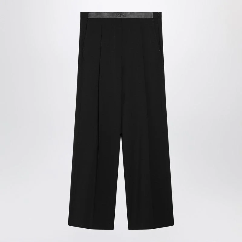Loewe Black Wool Trousers Women - 1