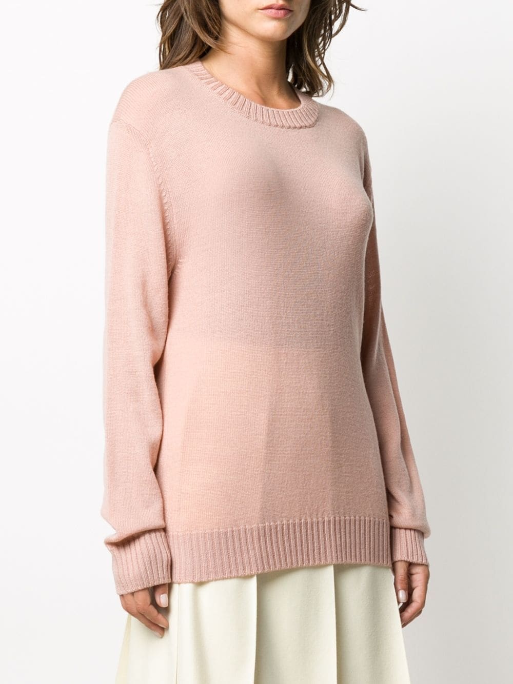 knitted long line jumper - 3