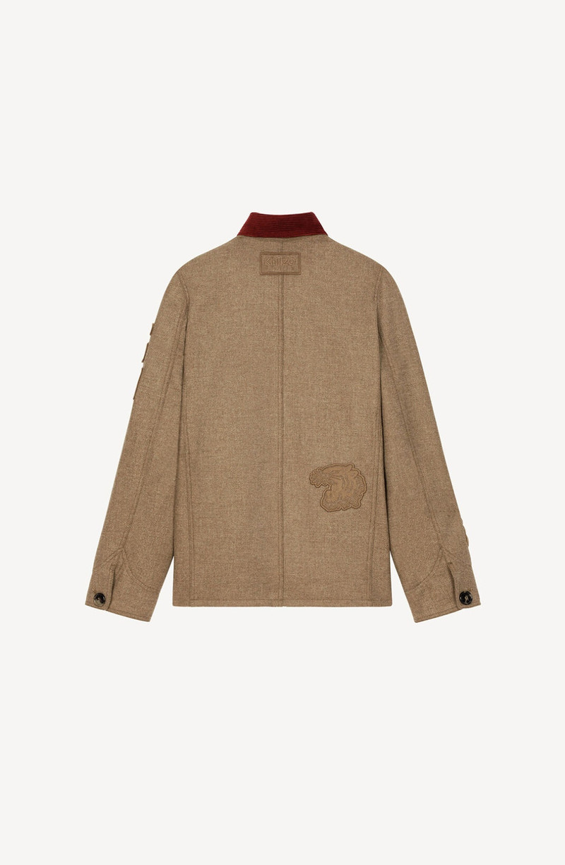 KENZO Wool workwear jacket with badges outlook