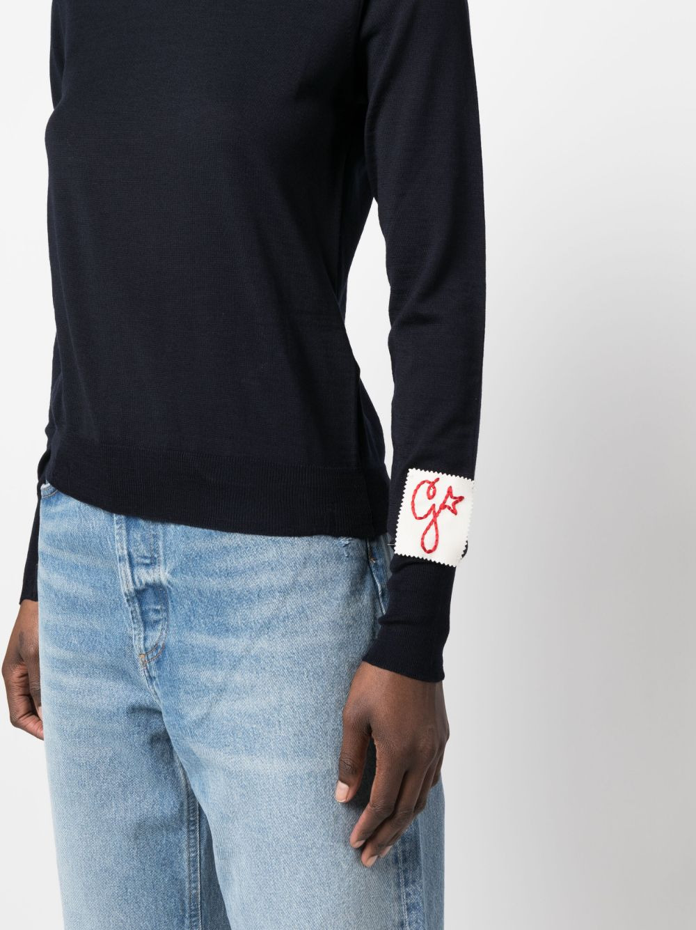 ribbed-trim wool sweater - 5