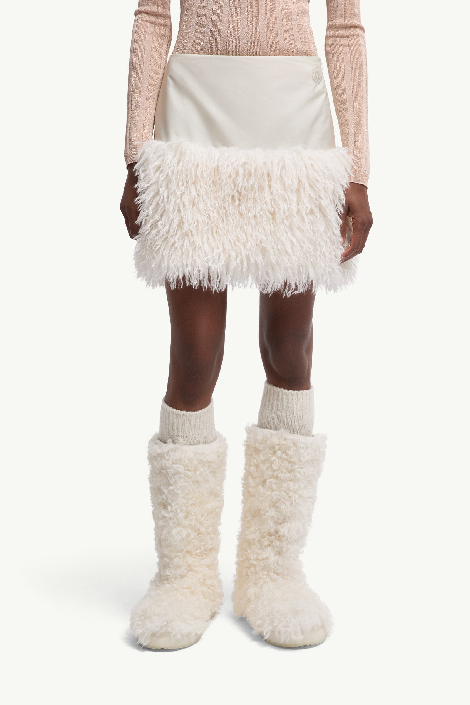 Teddy-Trimmed Mini Skirt - 3