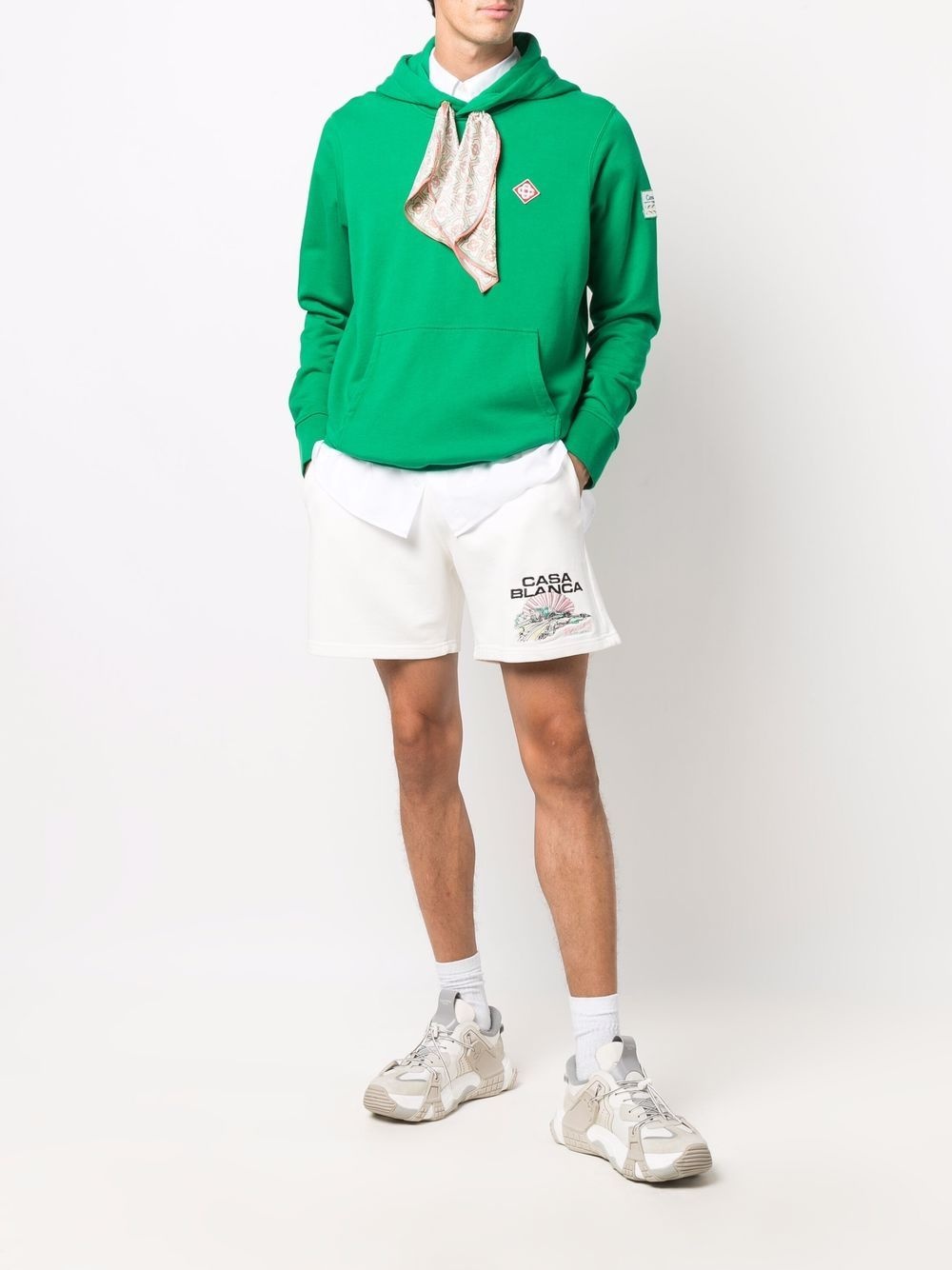 embroidered-logo sweat shorts - 2