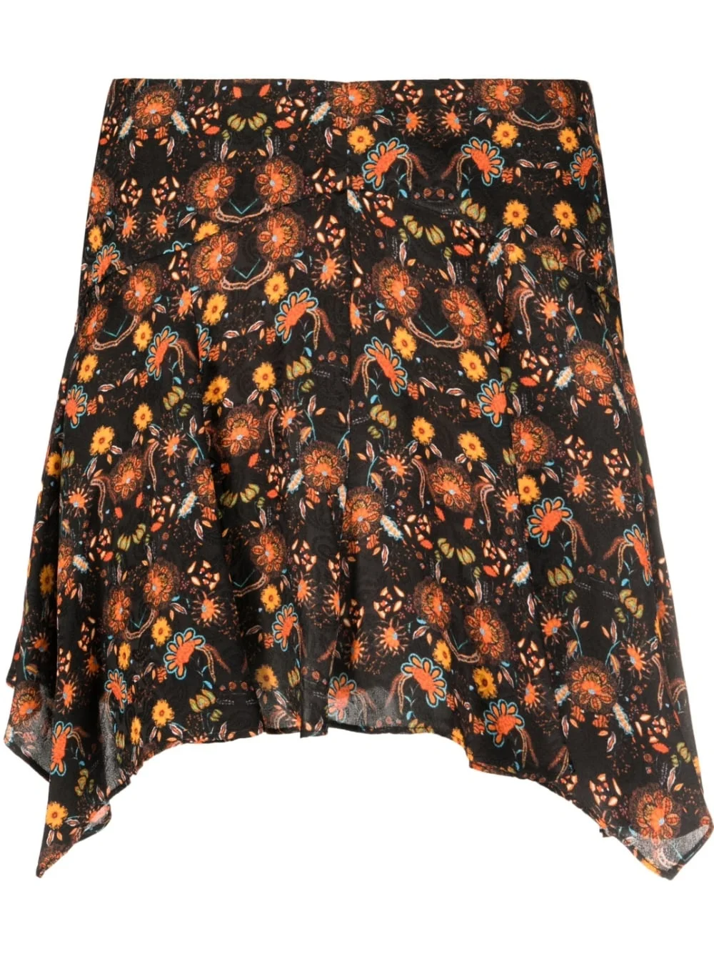floral-print asymmetric skirt - 1