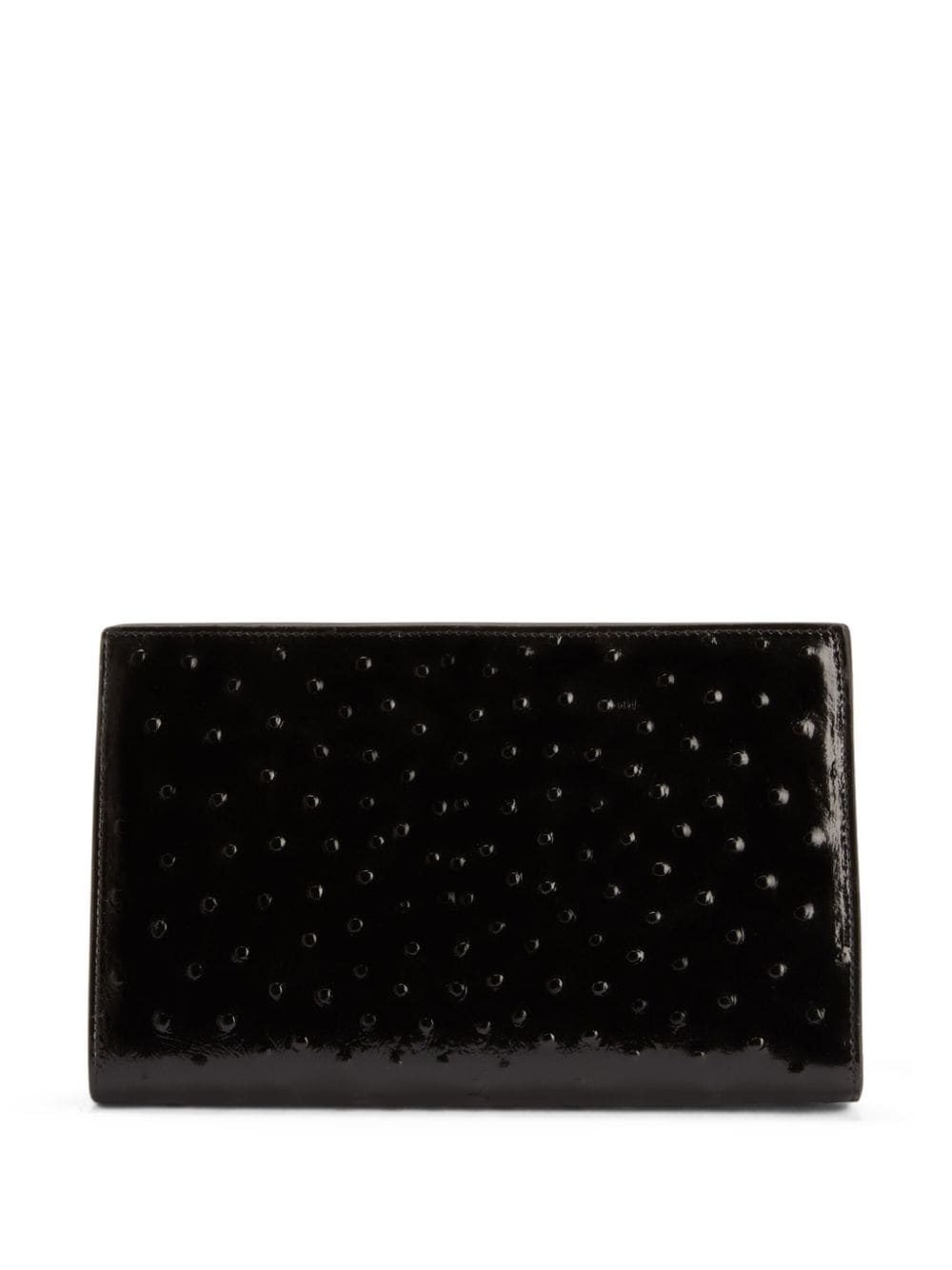 Annhita ostrich-print leather clutch bag - 3