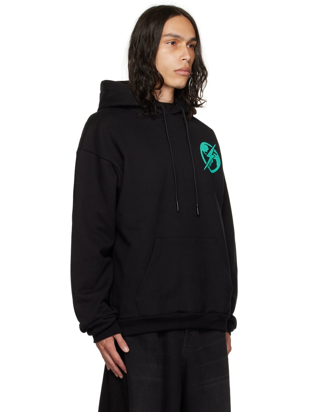 Black Drawstring Hoodie - 2
