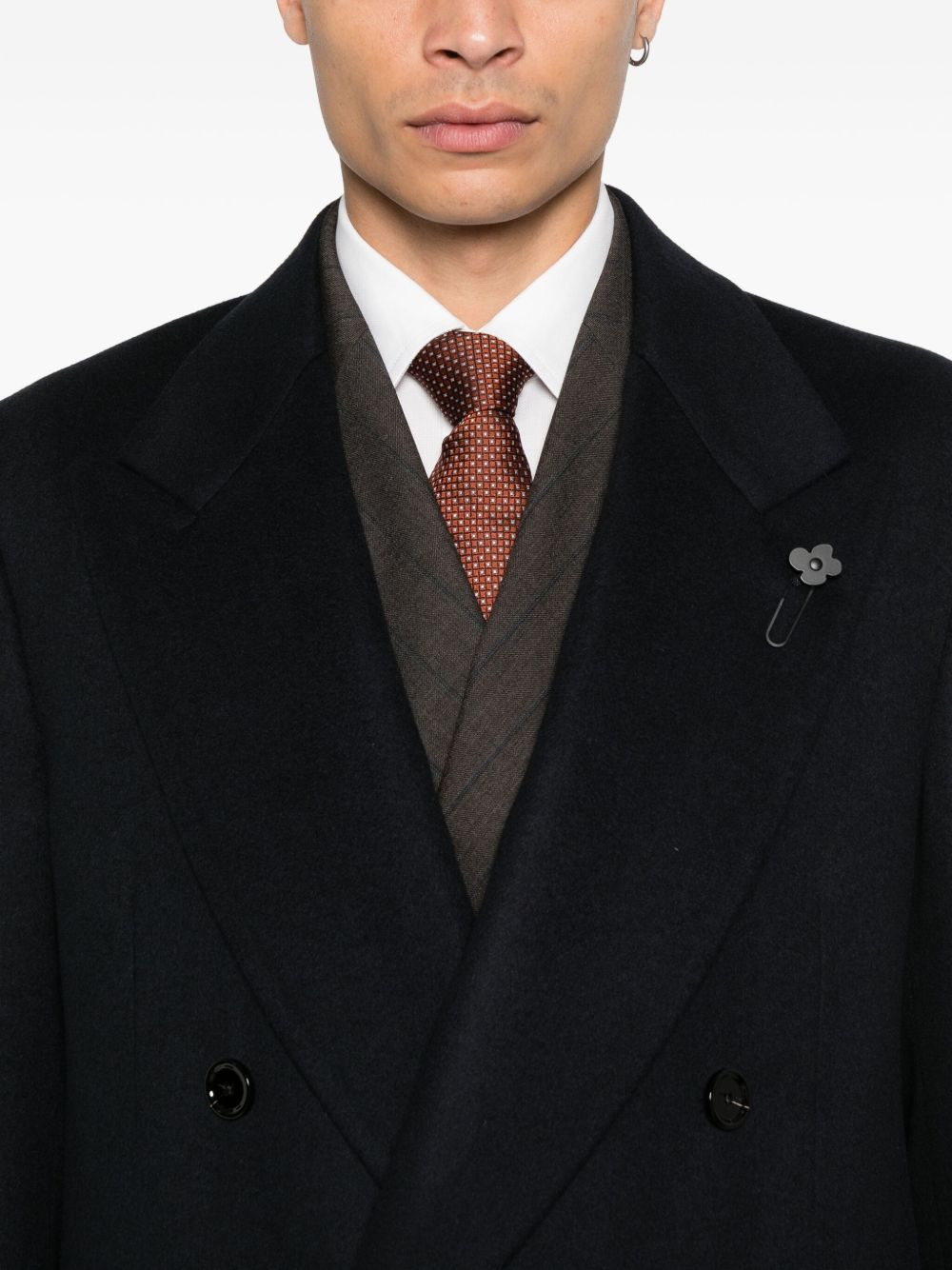 double-breasted wool coat - 5