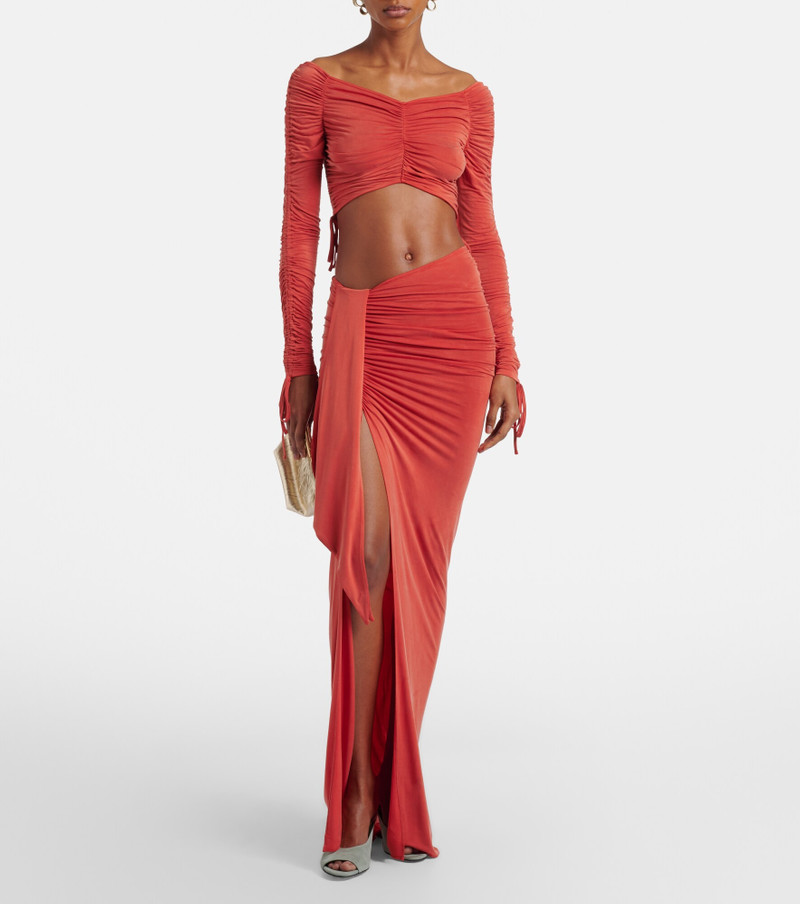 Balmain Draped jersey maxi skirt outlook