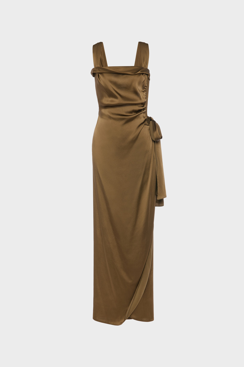 Silk satin maxi dress 1