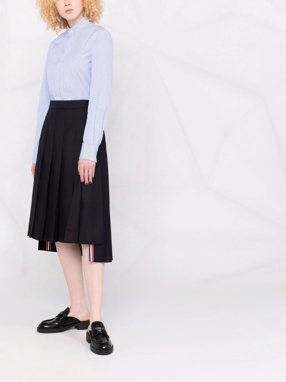 Dropped Back Pleated Skirt - 2