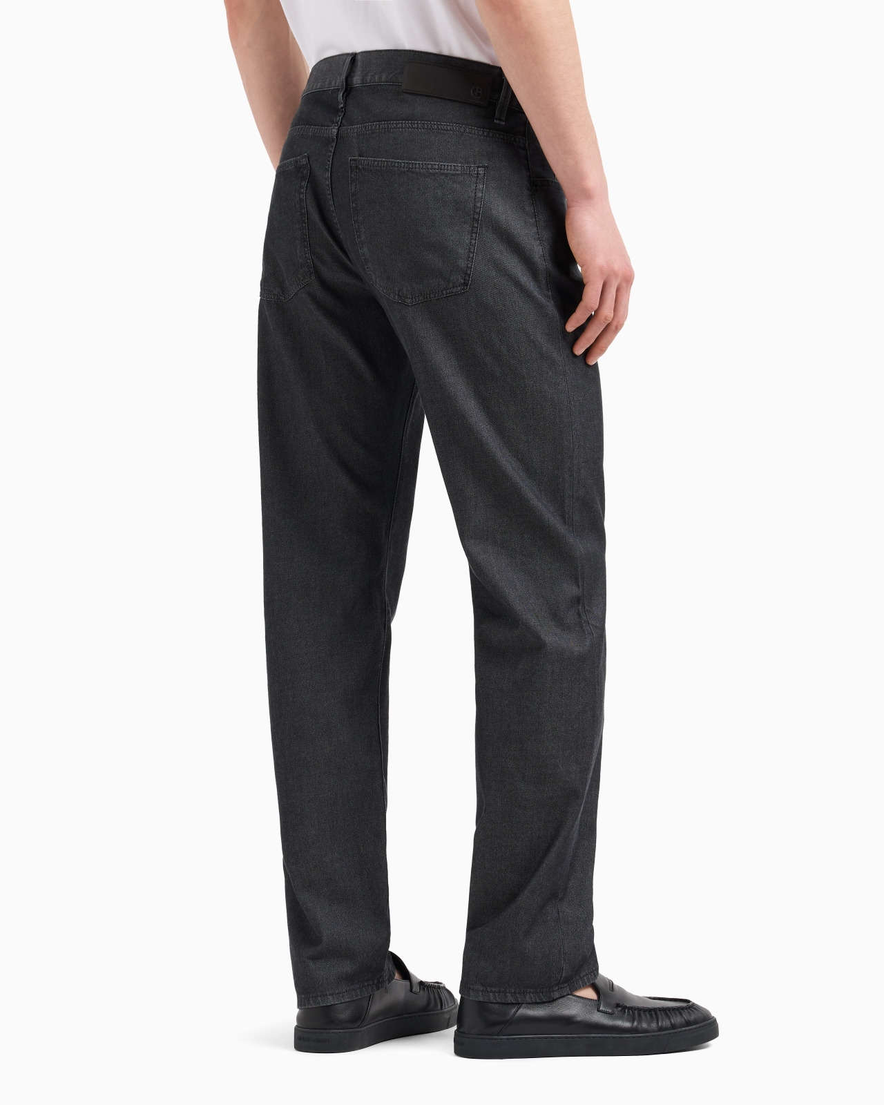 STRETCH COTTON AND SILK, REGULAR-FIT, FIVE-POCKET TROUSERS - 3