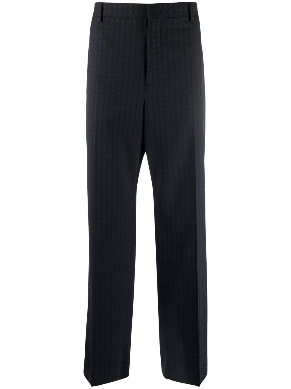 logo-jacquard tailored trousers - 1