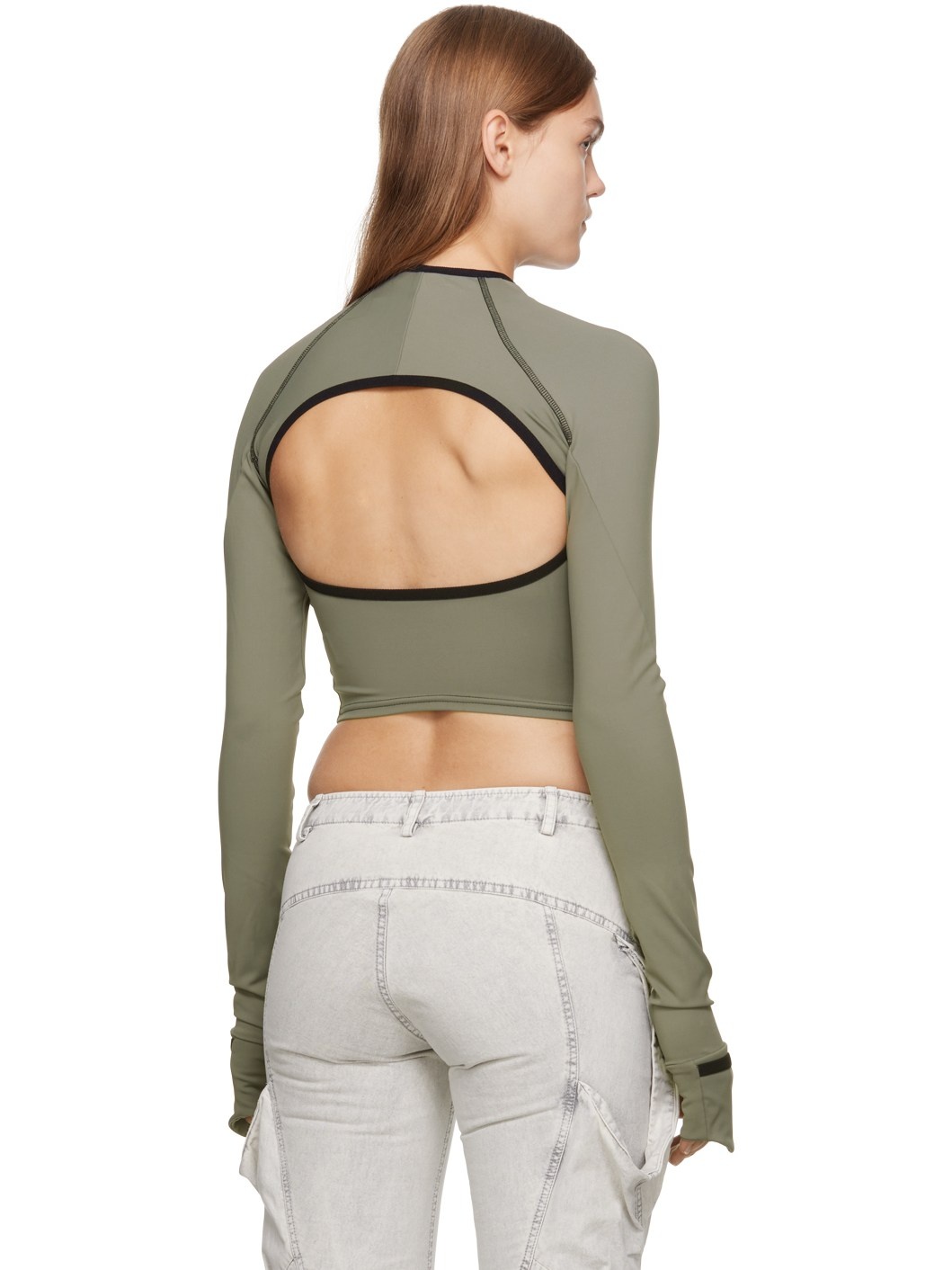 Khaki Slashed Sweater - 3