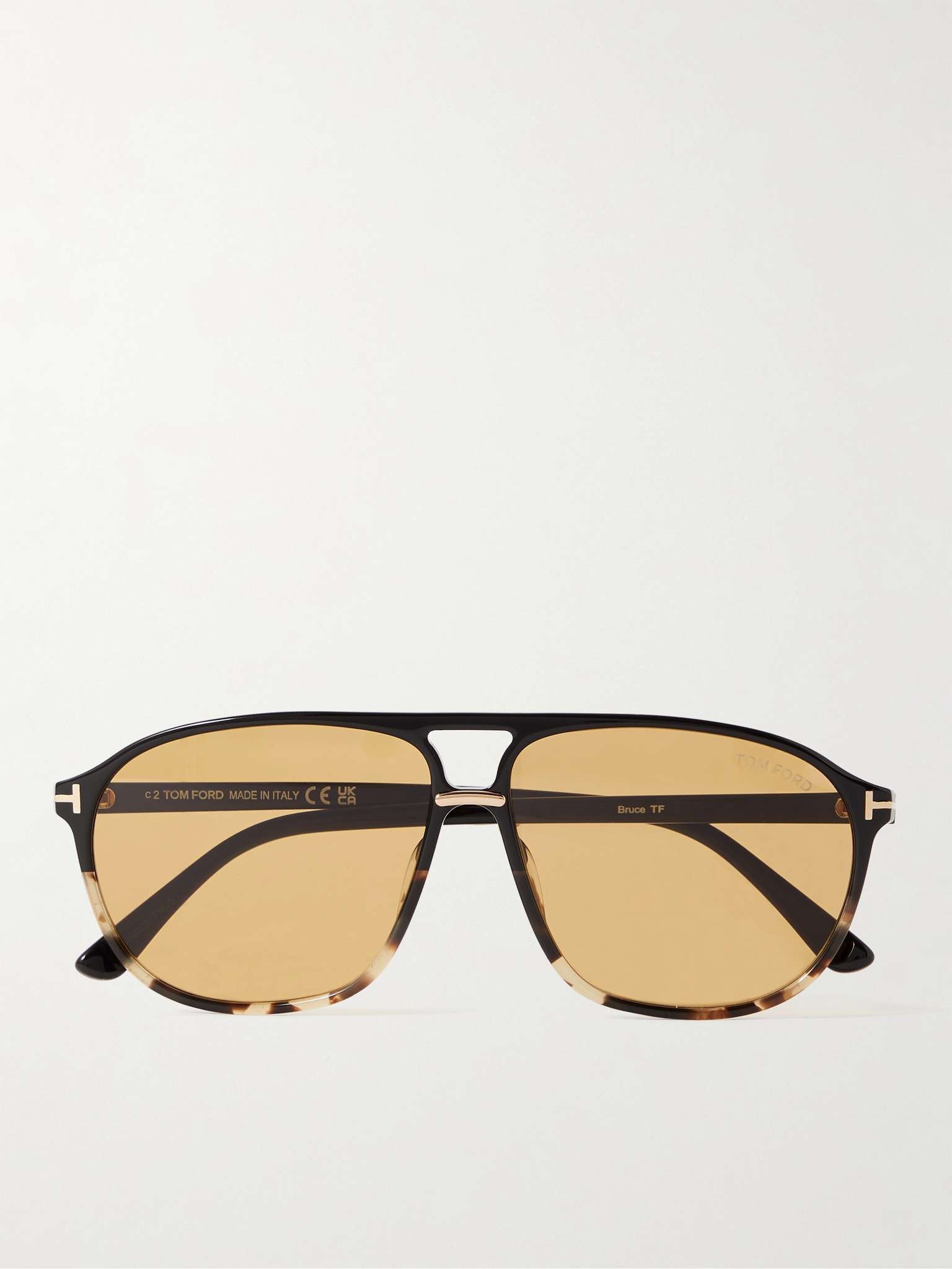 Aviator-Style Tortoiseshell Acetate Sunglasses - 1