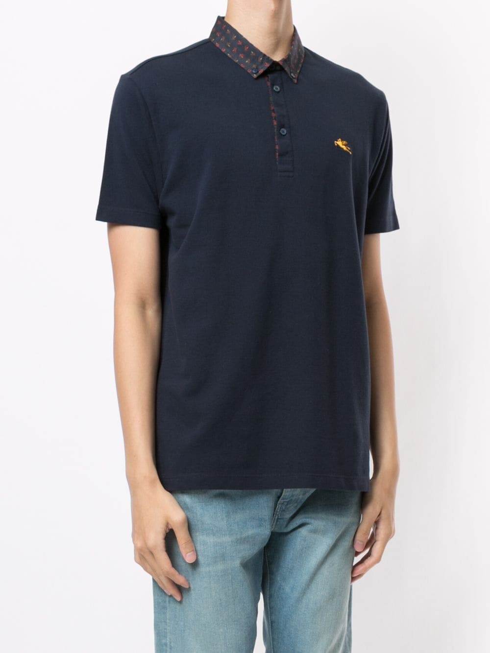 patterned collar polo shirt - 3