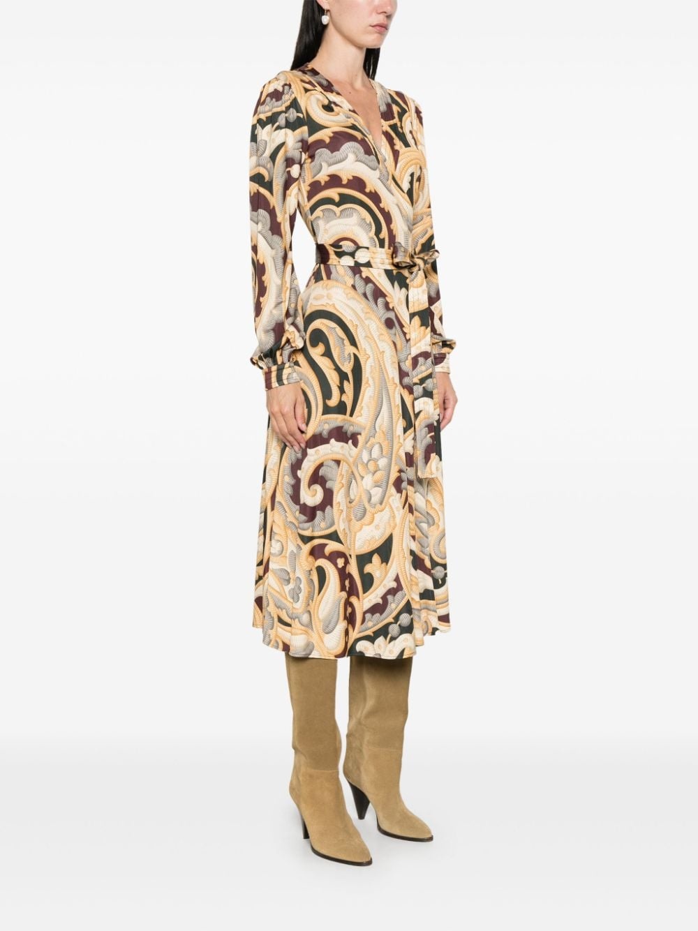 graphic-print wrap dress - 3