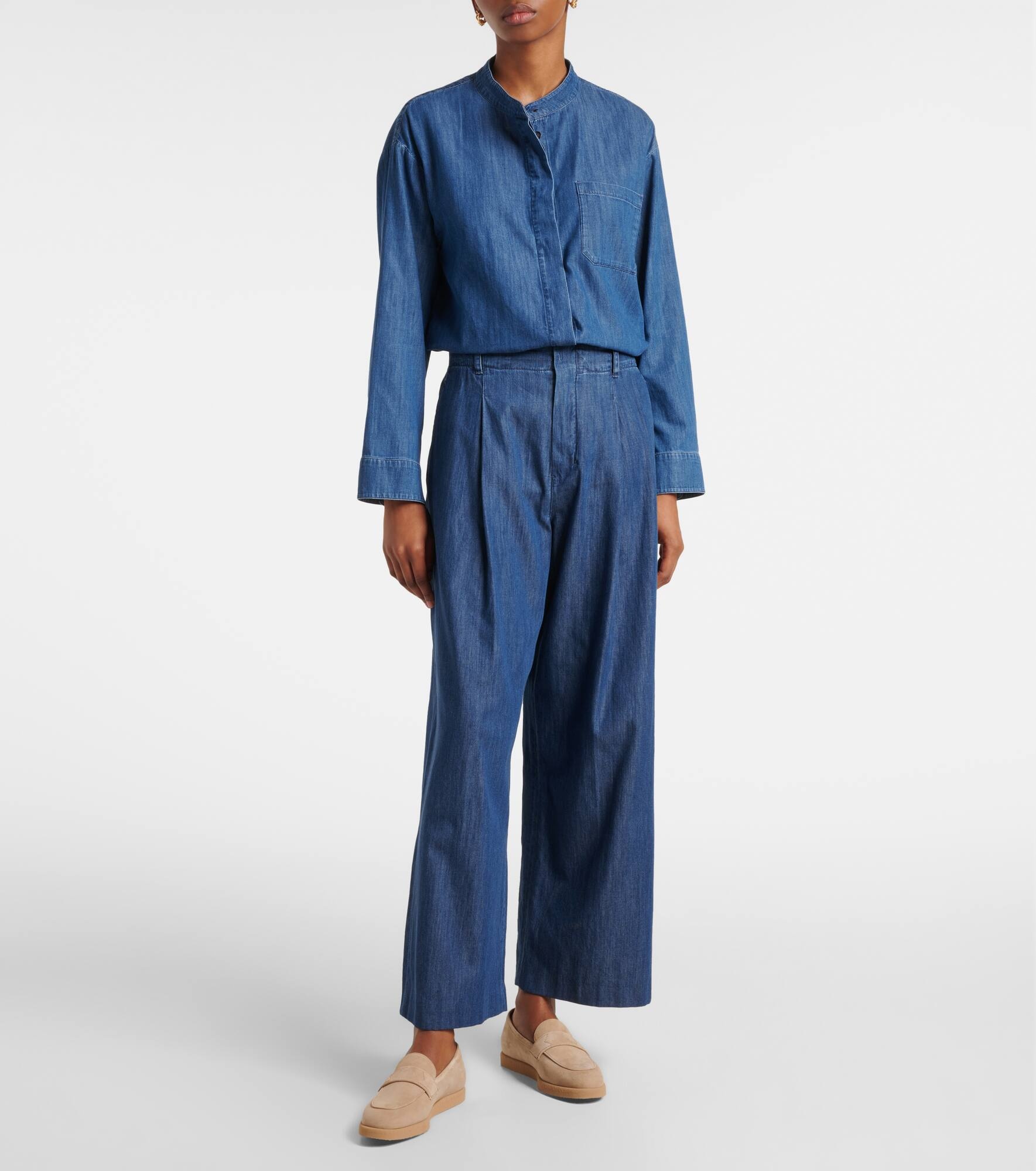 Sophie denim wide-leg pants - 7