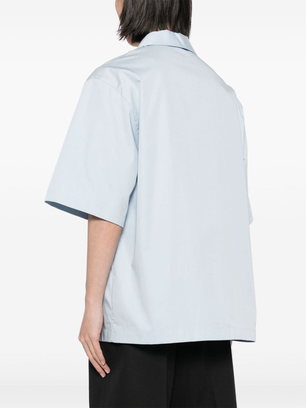 logo-embroidered cotton shirt - 4