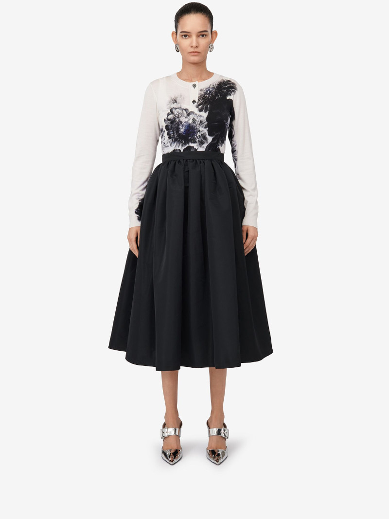 Alexander McQueen Women's Chiaroscuro Cardigan in White/black/blue outlook