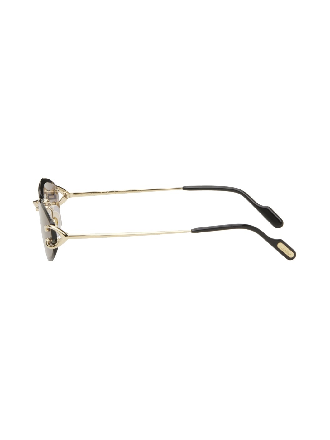 Gold & Green 'Signature C de Cartier' Geometrical Metal Sunglasses - 5