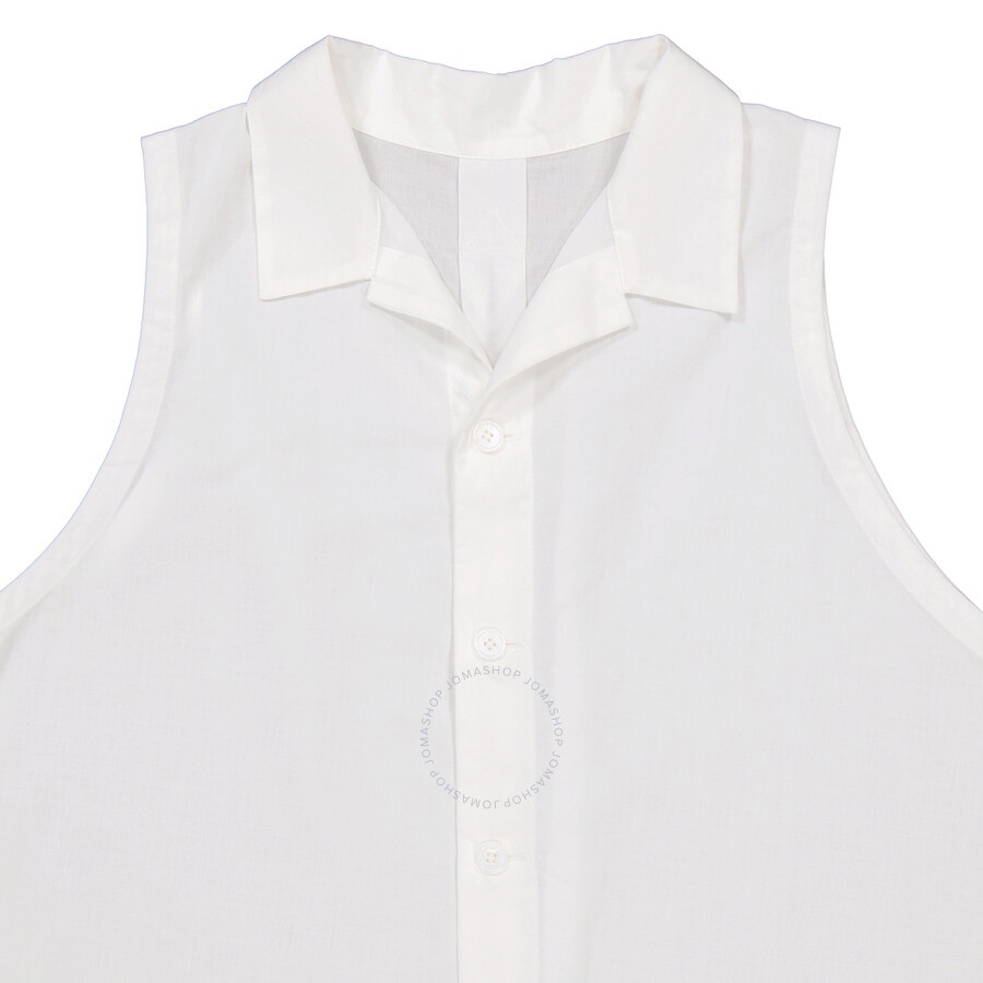 Y'S Ladies White Dropped No Sleeves Blouse, Brand Size 2 (Small) - 7
