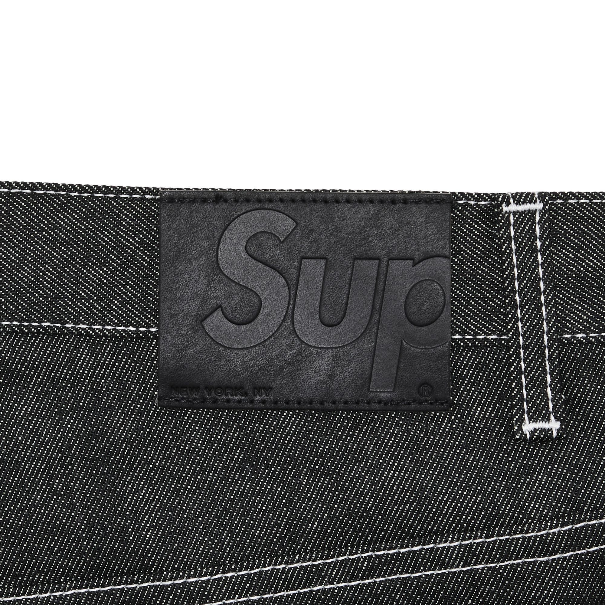 Supreme S Logo Rigid Baggy Jean 'Rigid Black' - 3