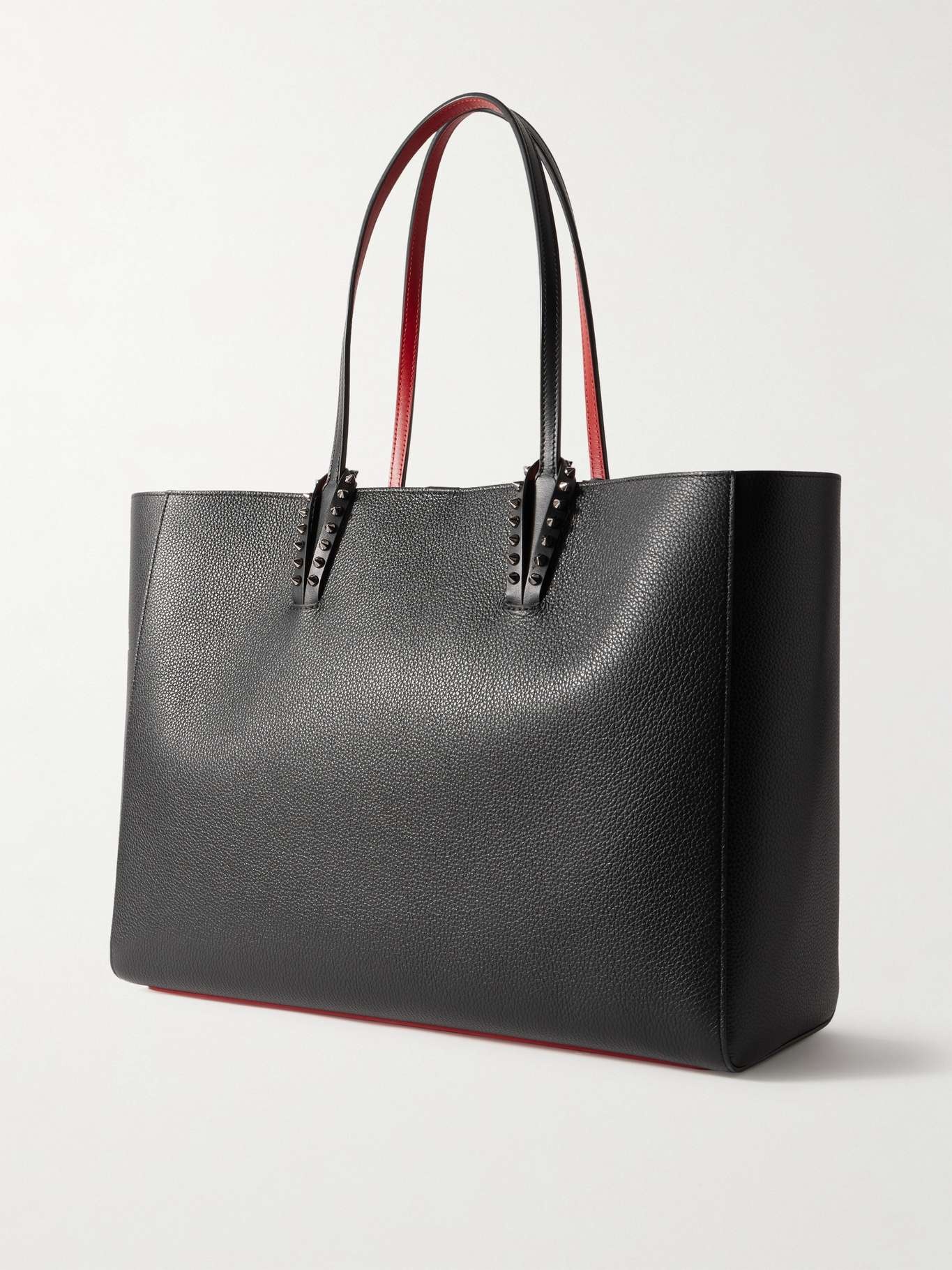 Cabata large studded textured-leather tote Black - 3