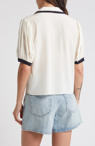 FRAME Sailor Puff Sleeve Silk Button-Up Shirt outlook