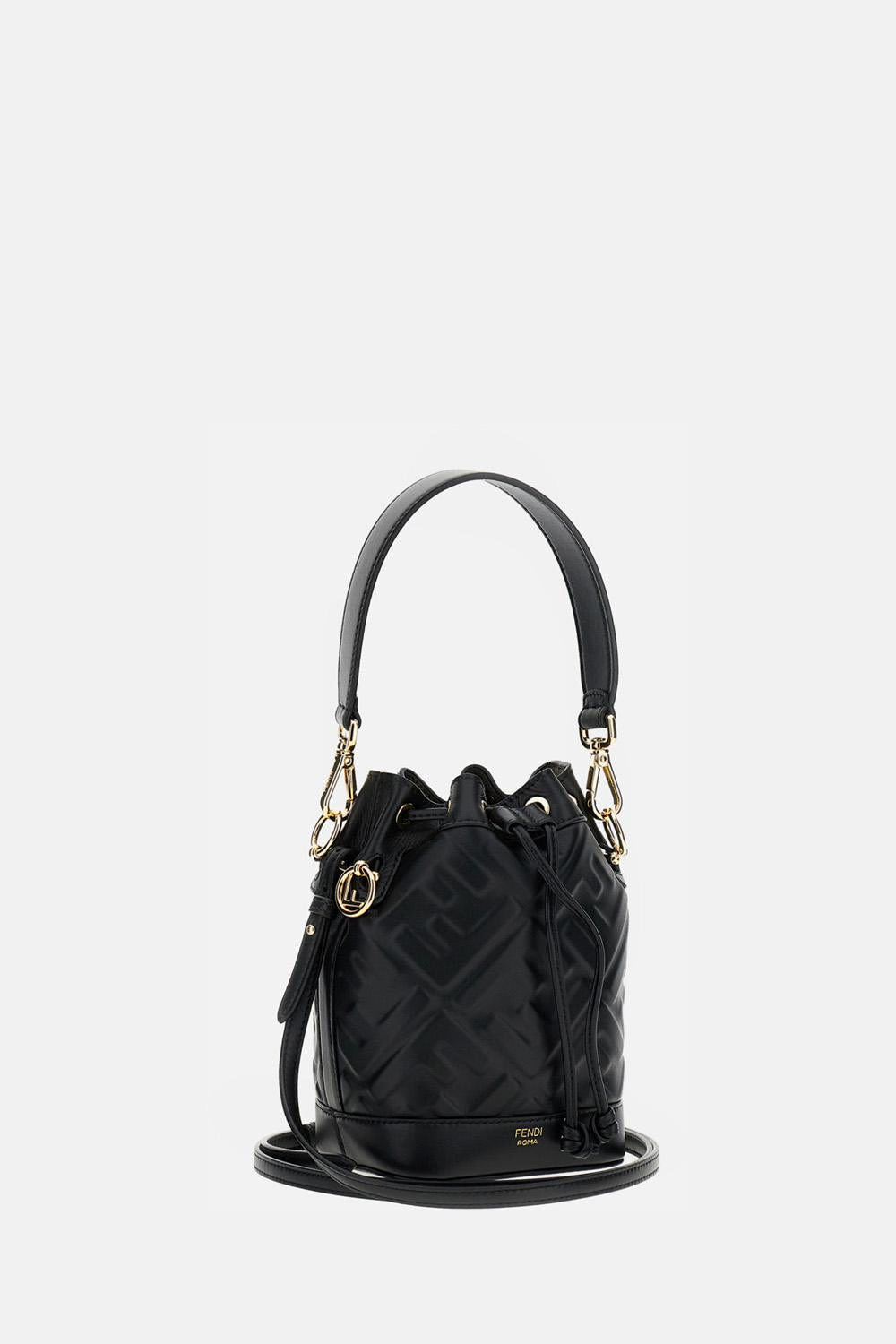MINI MON TRESOR EMBOSSED FF LEATHER BAG - 3