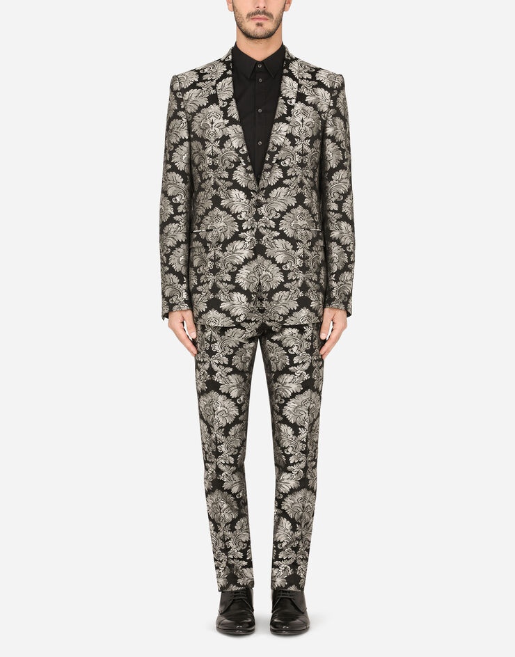 Floral jacquard Martini-fit suit - 1