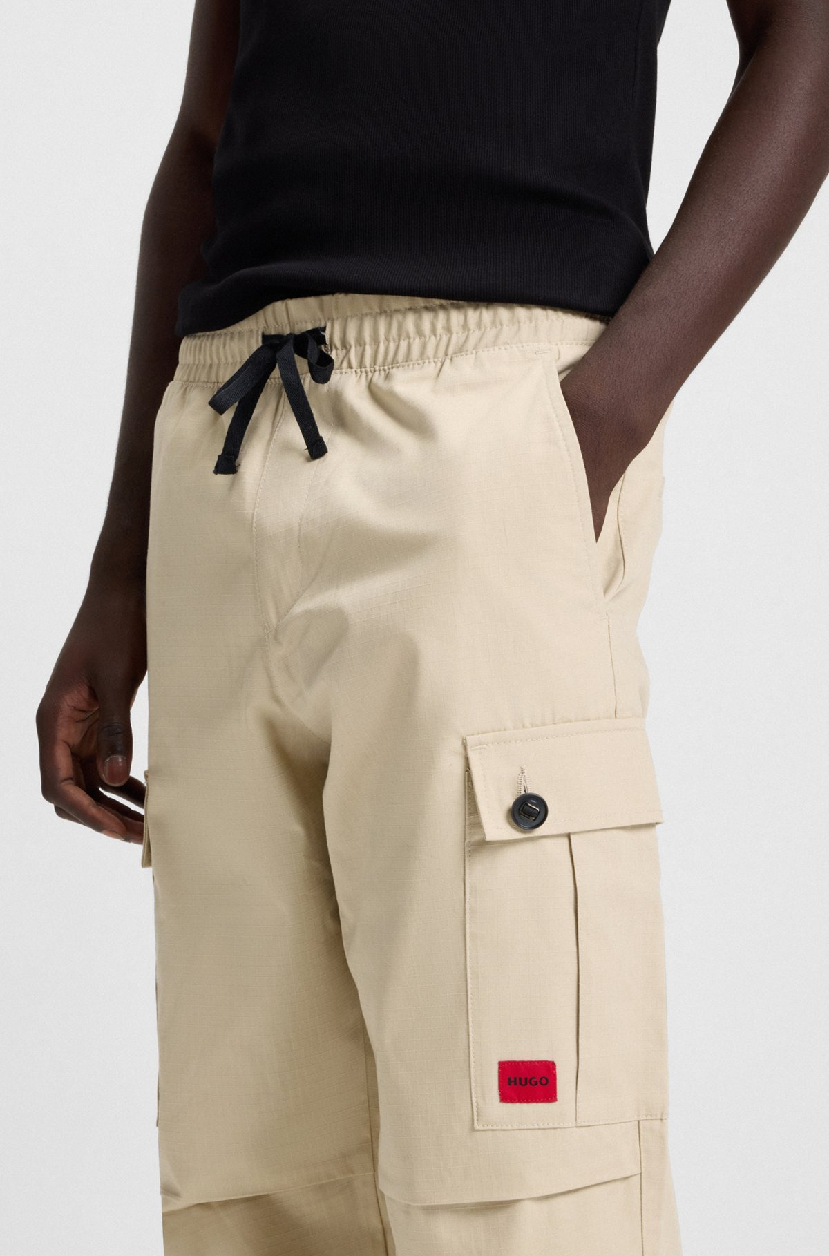REGULAR-FIT CARGO TROUSERS IN RIPSTOP COTTON - 5