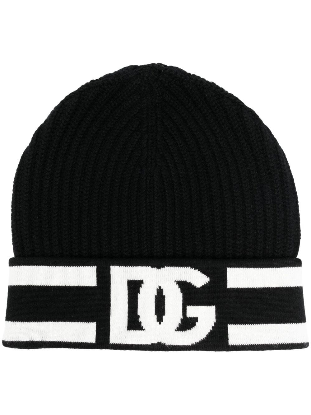 logo-jacquard cashmere beanie - 1