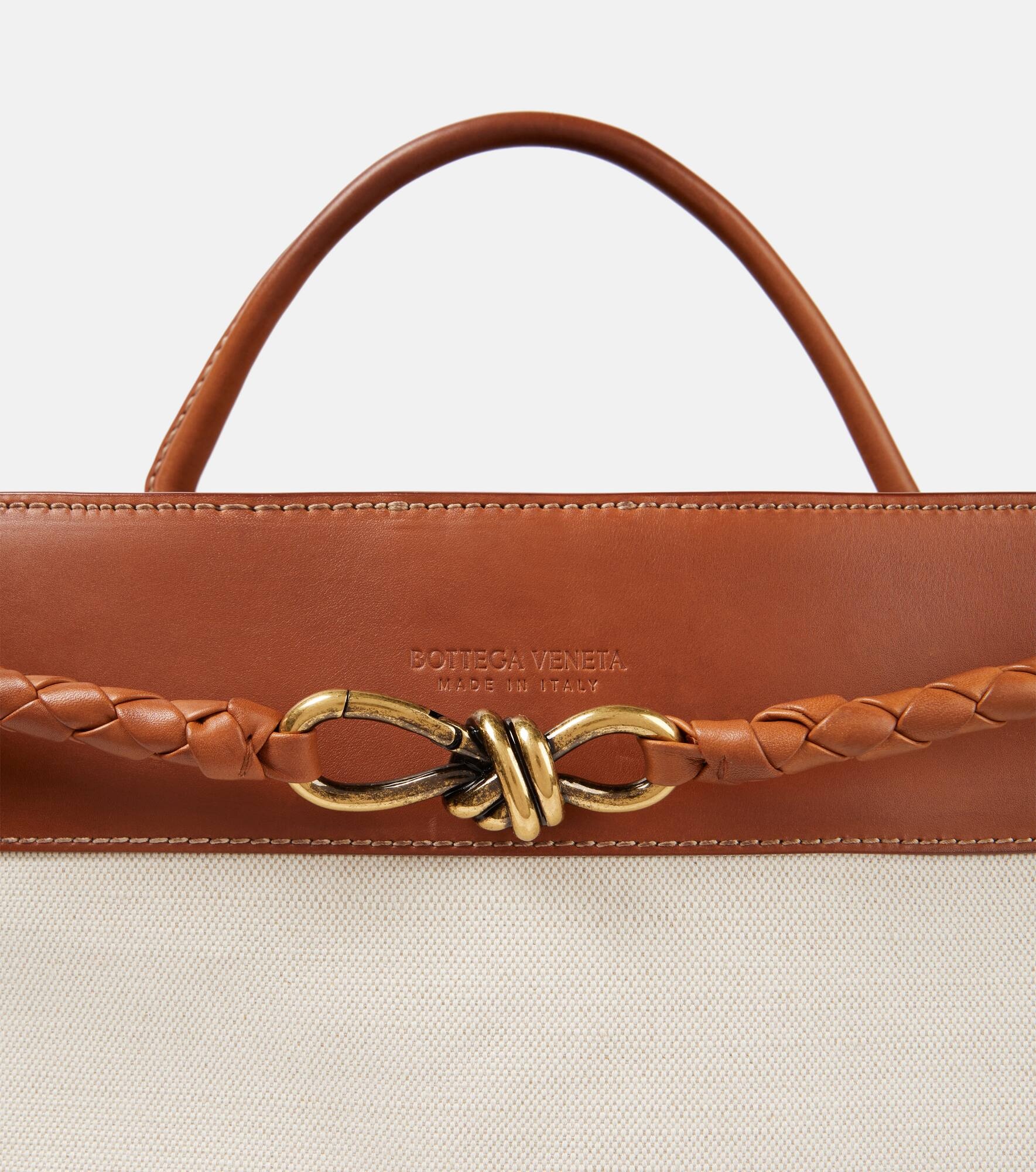 Andiamo Large leather-trimmed canvas tote bag - 6