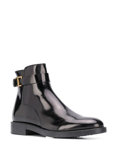 Tod's T-buckle leather ankle boots outlook