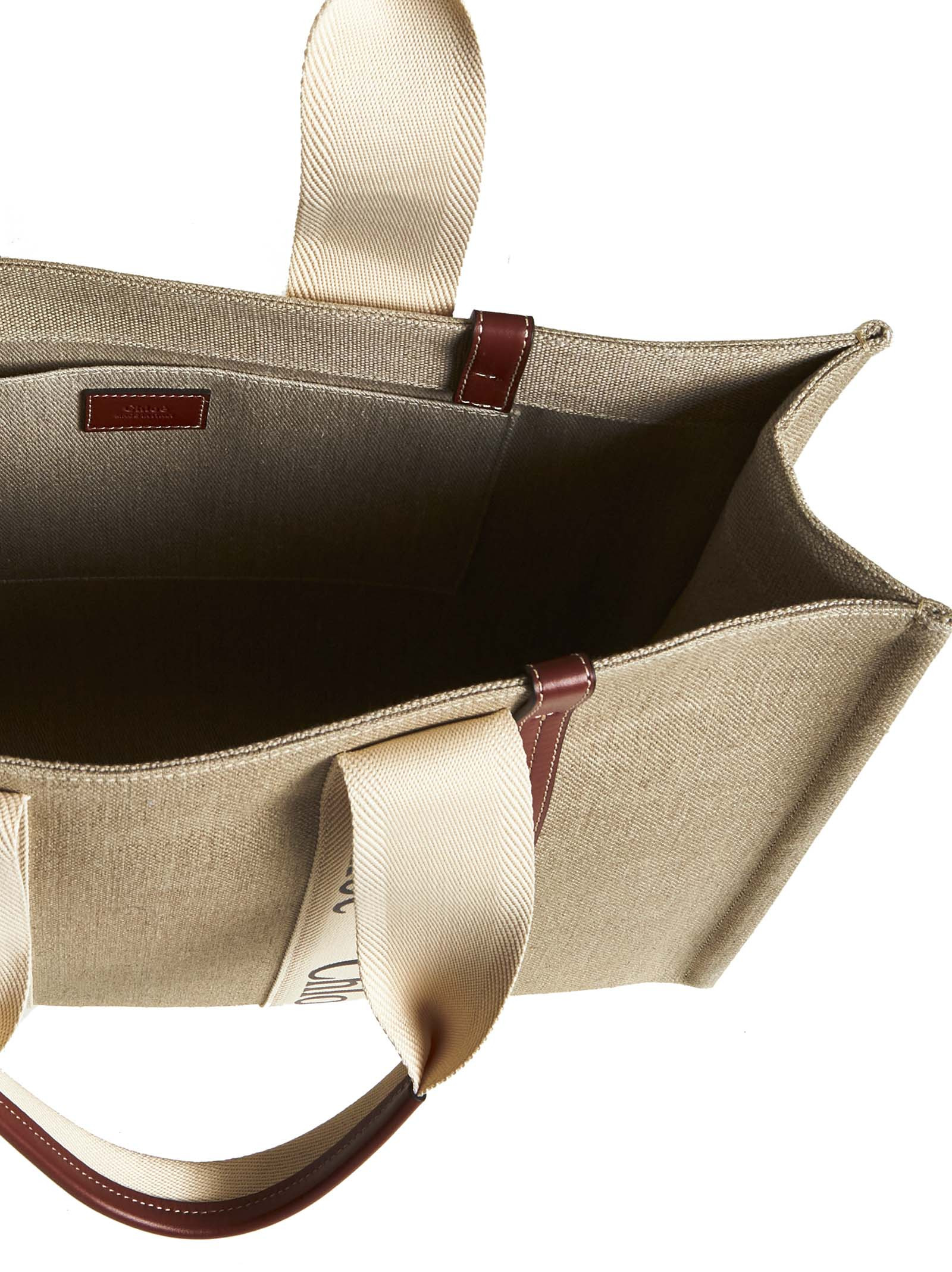 Chloé Women Woody Linen Tote Bag - 5