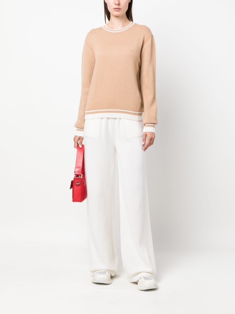logo-embroidered round-neck jumper - 2