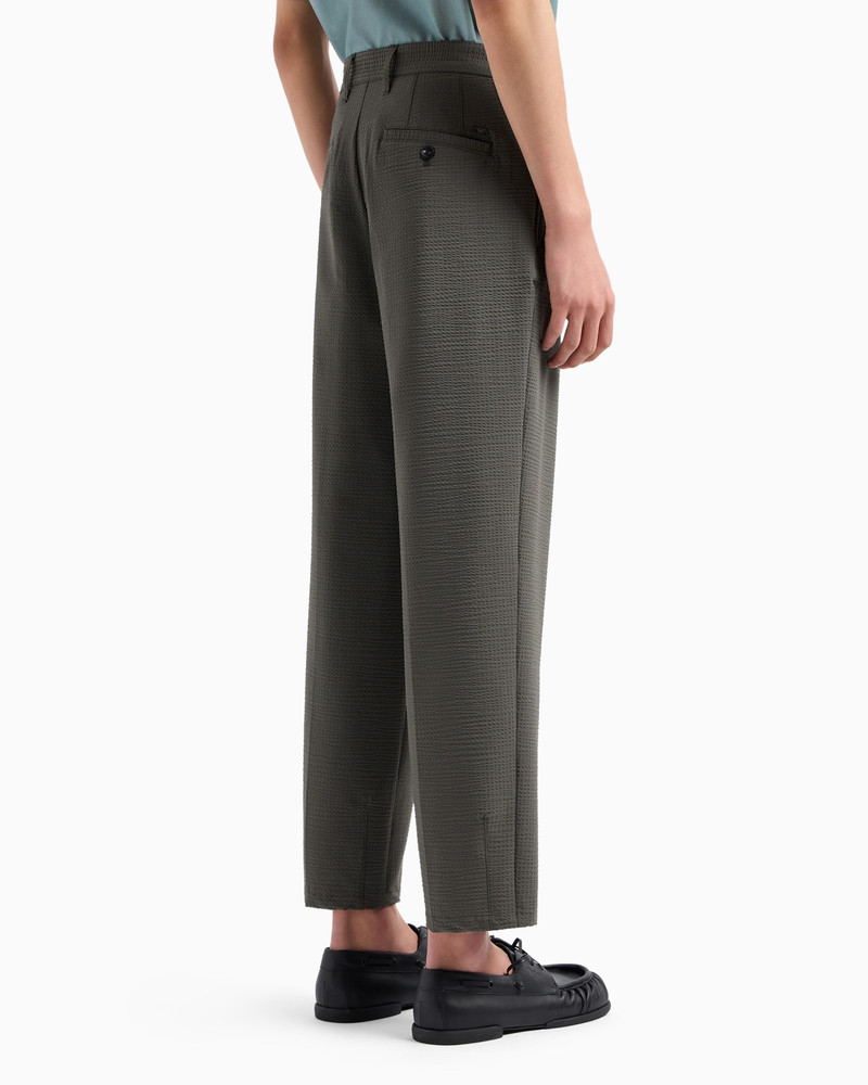 Pleated technical-seersucker fabric chinos 3
