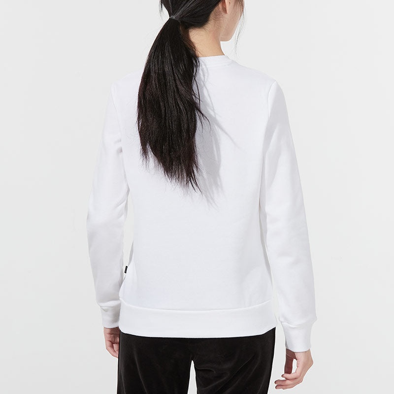 (WMNS) PUMA Essential Logo Fleece Crew Neck Sweater 'White' 847678-02 - 4