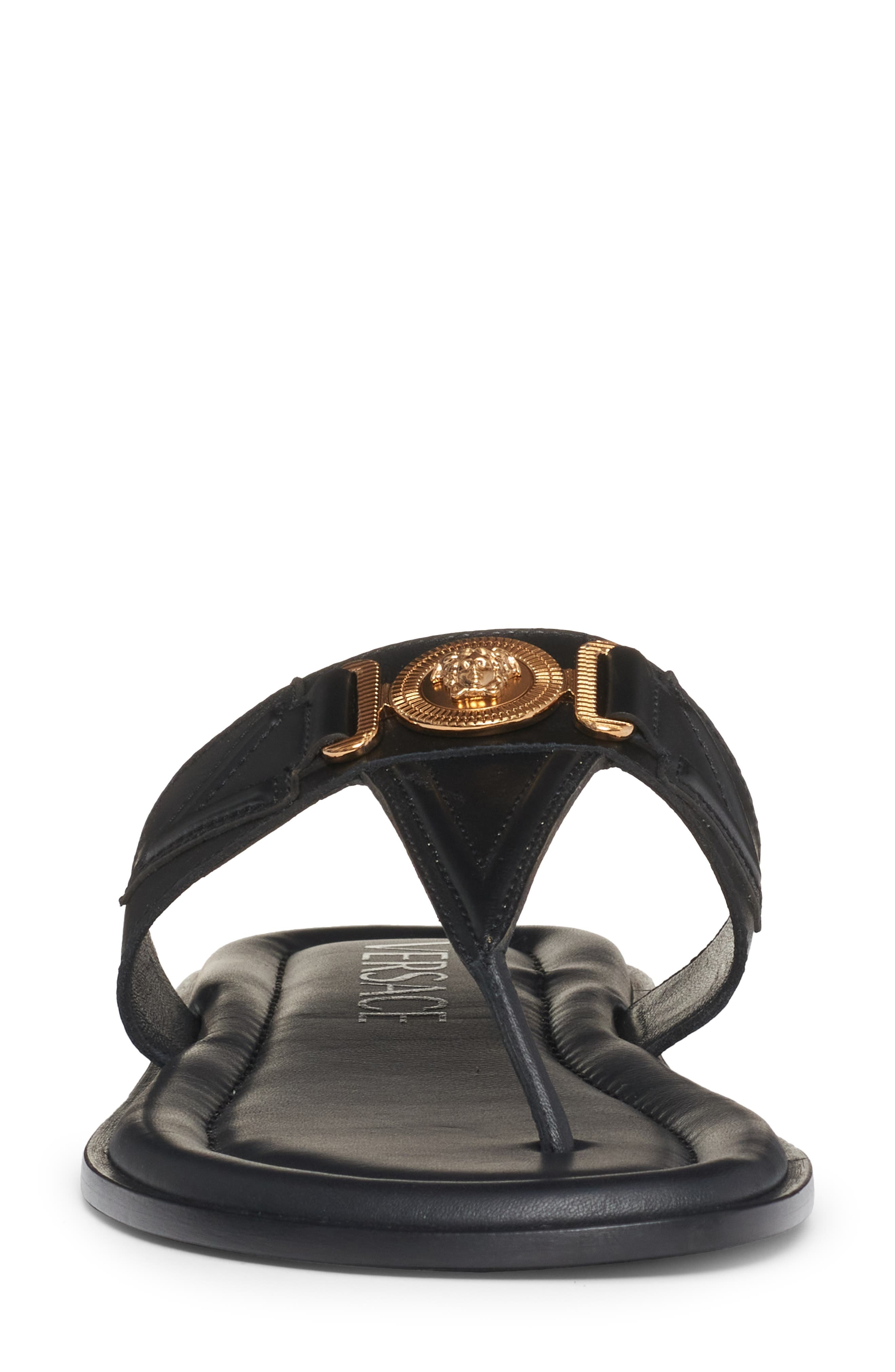 Biggie Medusa Flip Flop in Black  Gold - 4