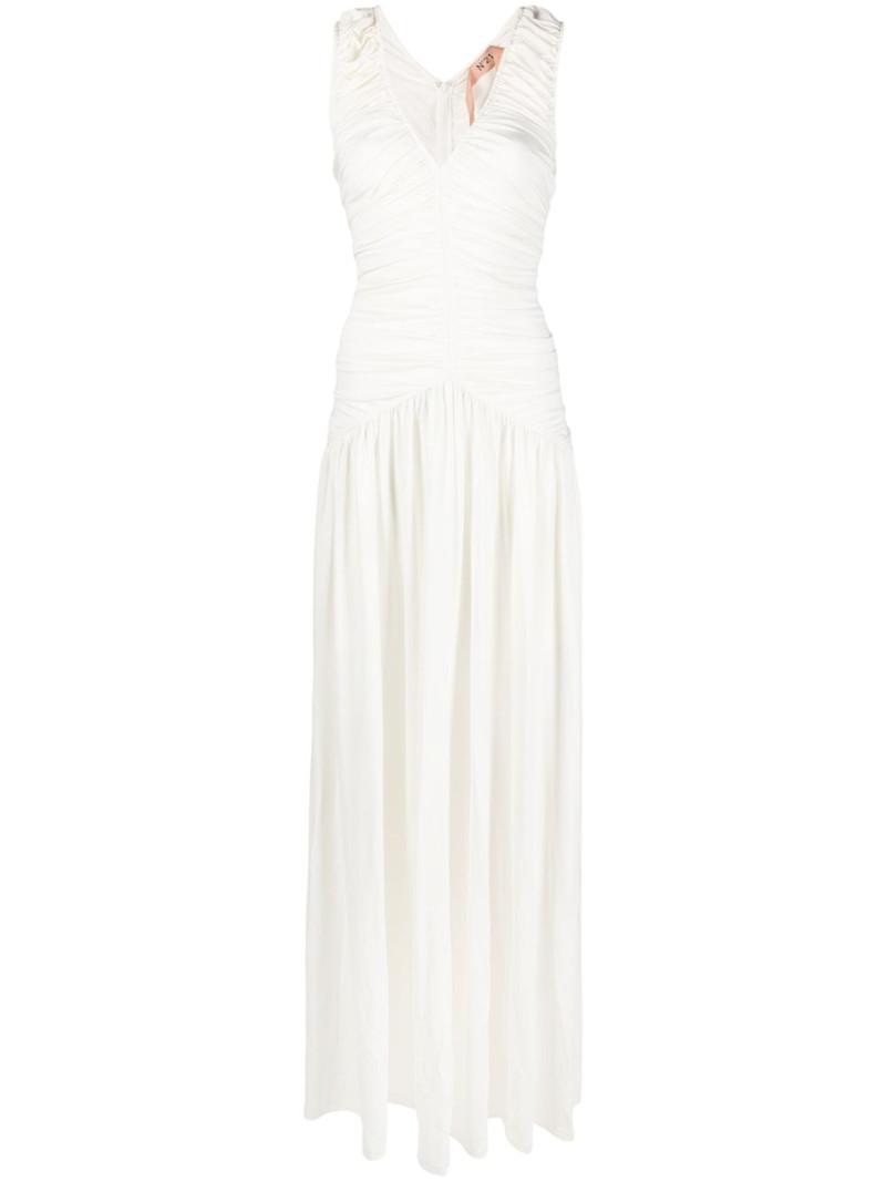 ruched-detailing long dress 1