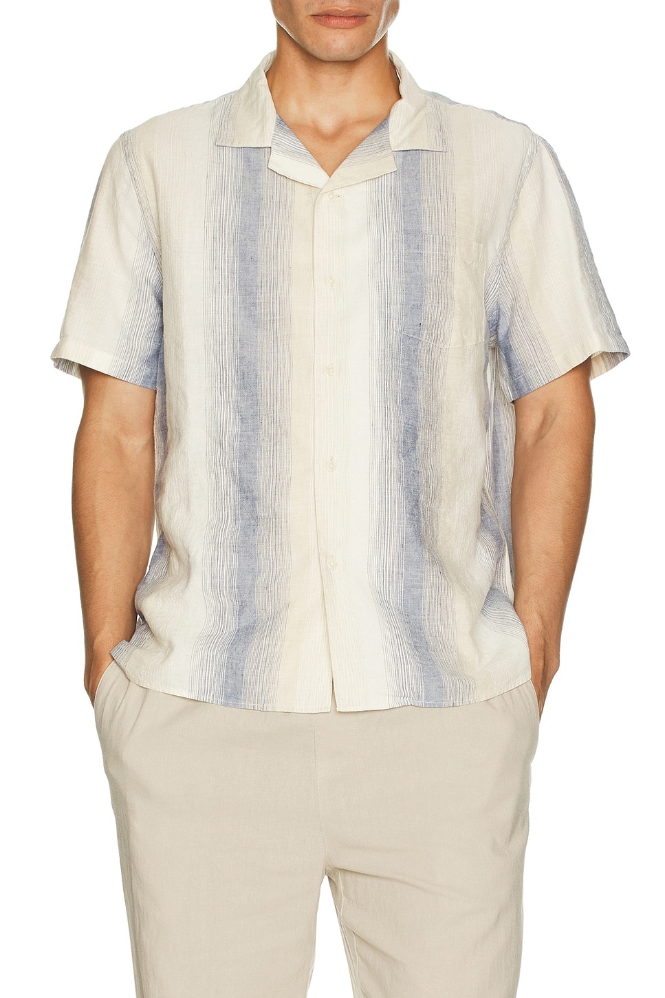 Marina Stripe Short Sleeve Cabana Shirt - 3