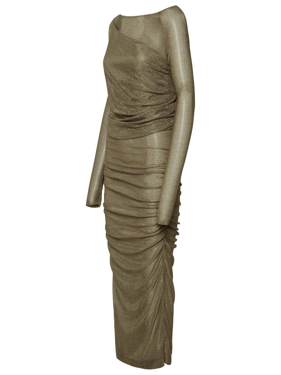 DOLCE & GABBANA GOLD VISCOSE DRESS - 2