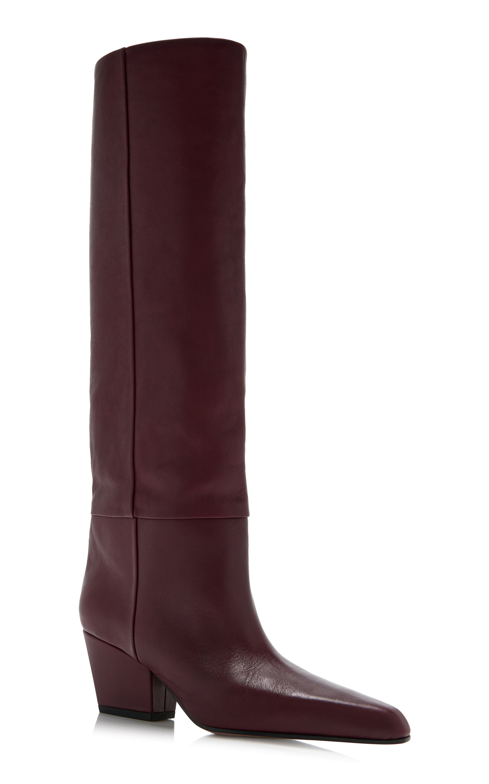 Jane Leather Knee Boots burgundy - 4