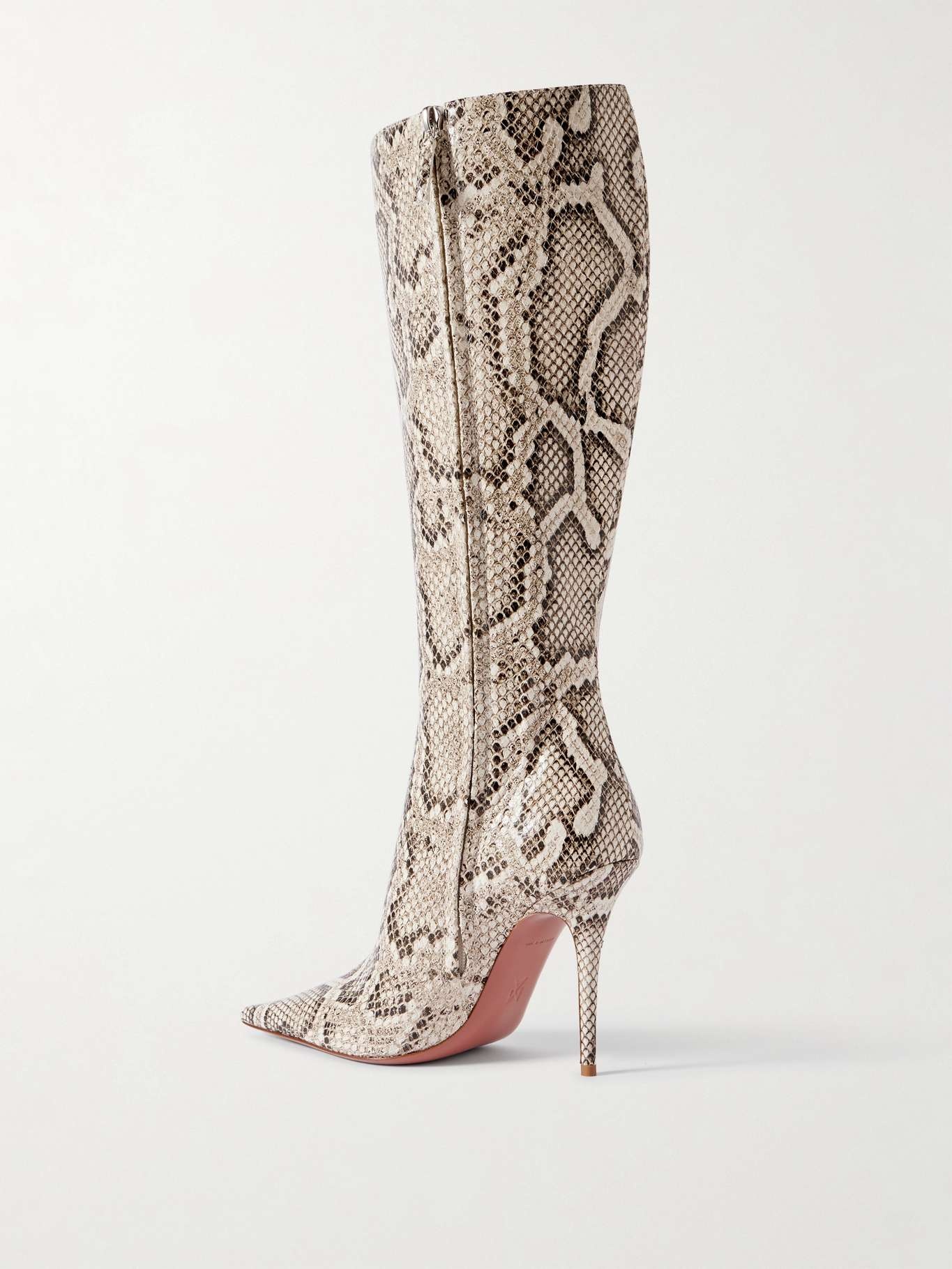 Barbara snake-effect leather knee boots Snake print - 3