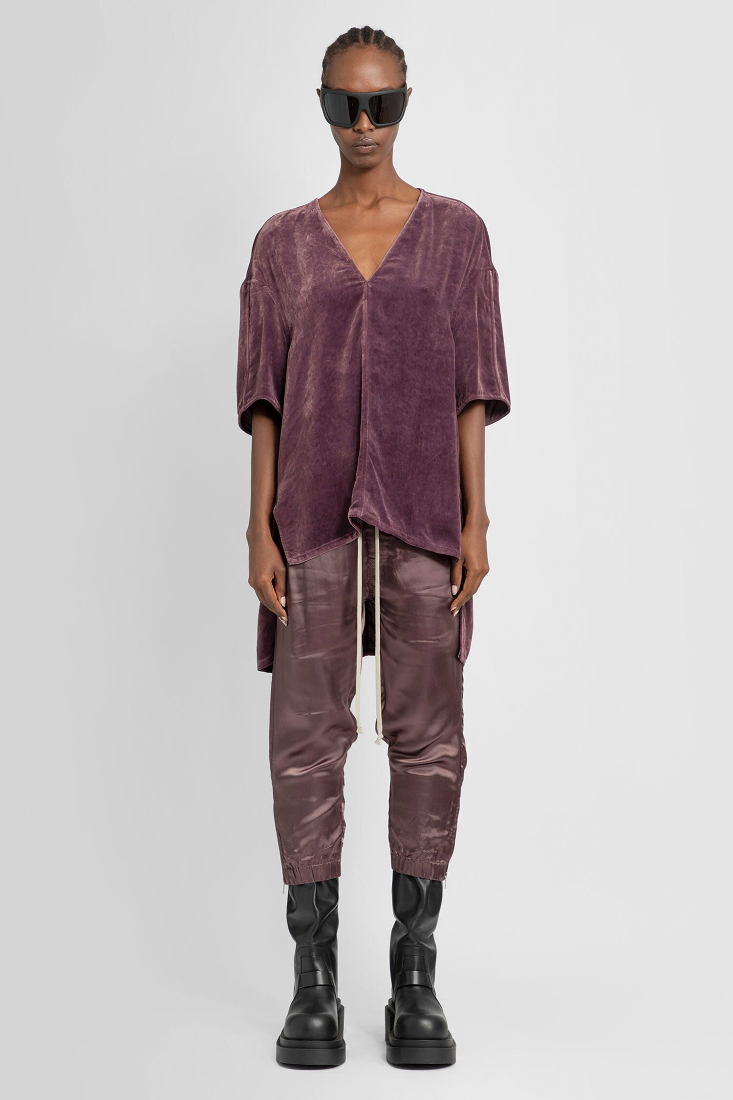 RICK OWENS WOMAN PURPLE TROUSERS - 5