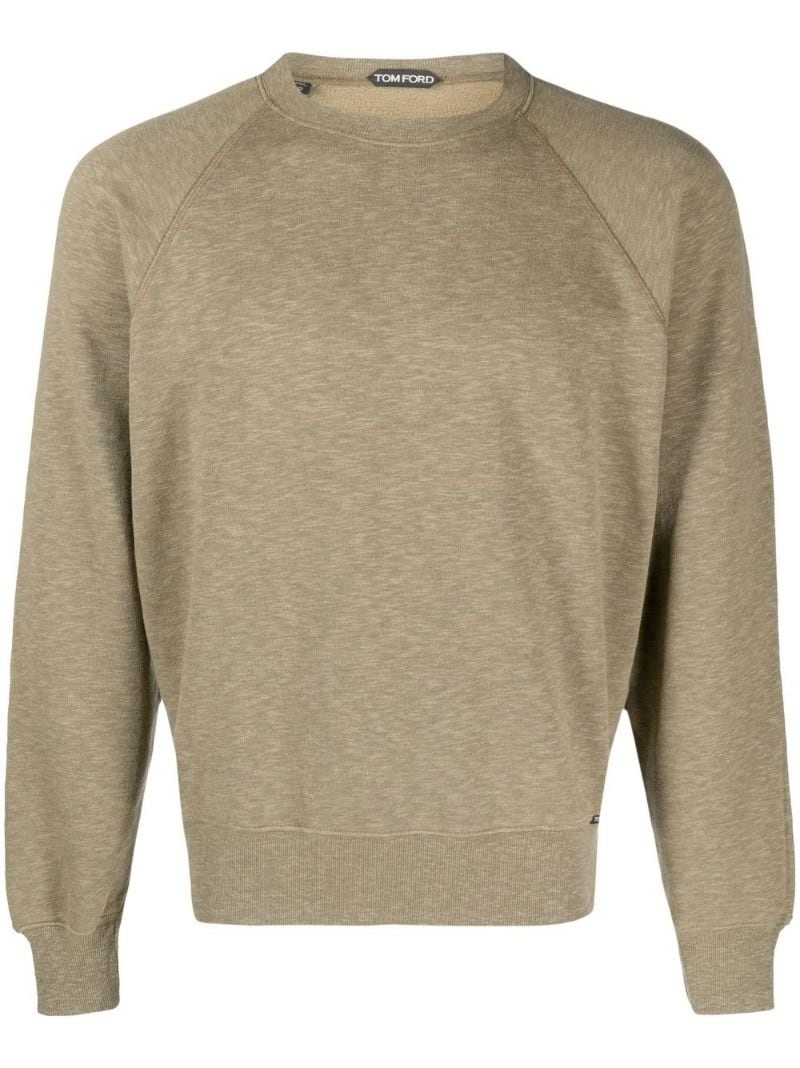 raglan cotton-jersey sweatshirt - 1