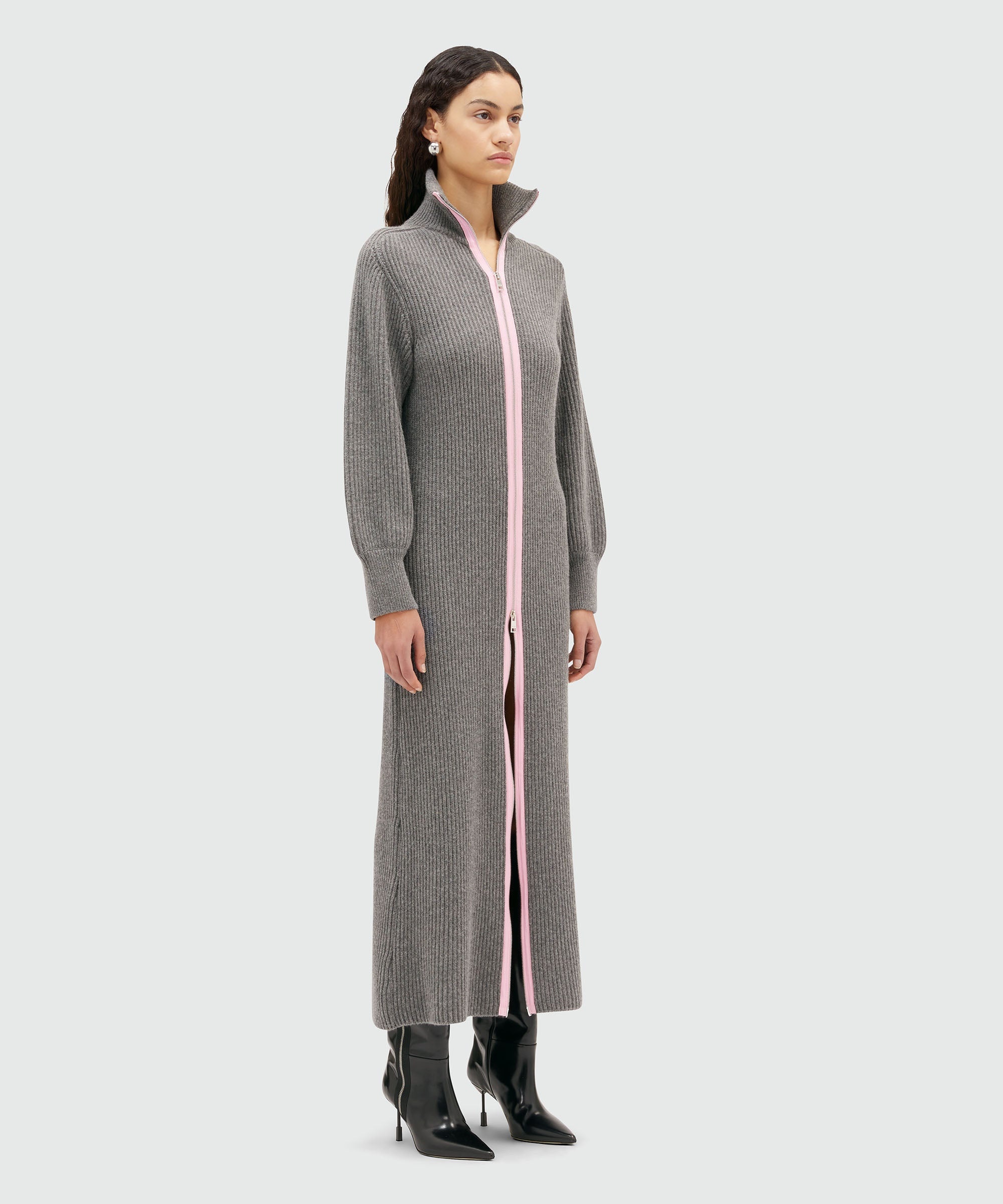 Ribbed knit long dress - 4