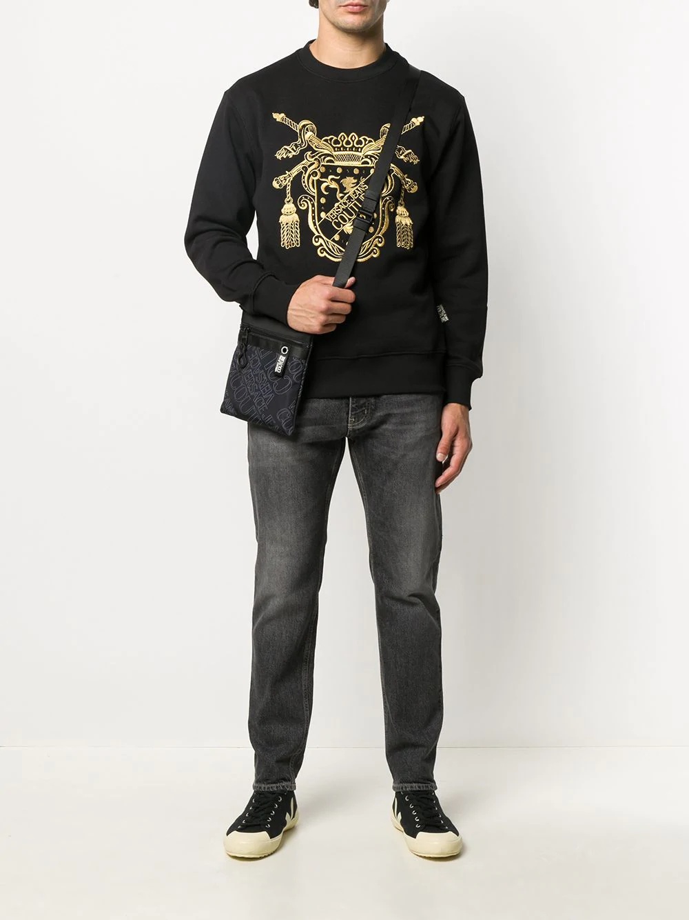 baroque-print cotton sweatshirt - 2