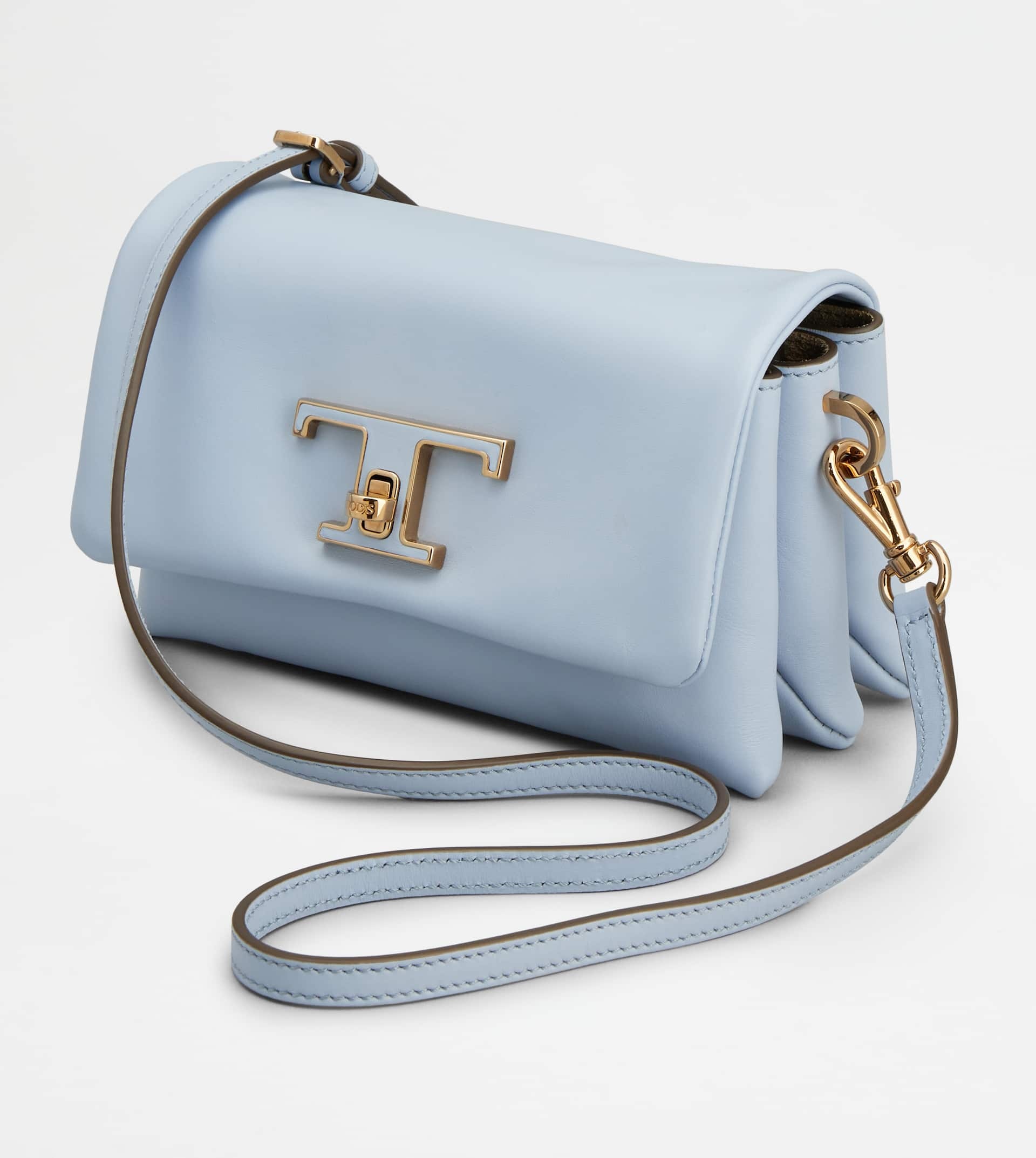 T TIMELESS FLAP BAG IN LEATHER MICRO - LIGHT BLUE - 6
